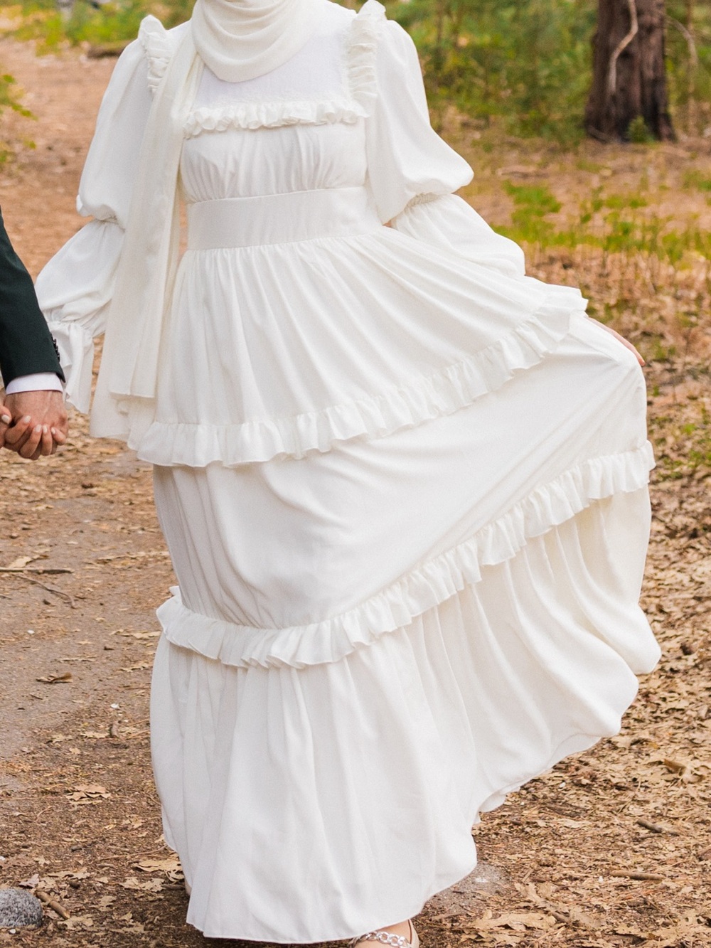 White long sleeve maxi dress
